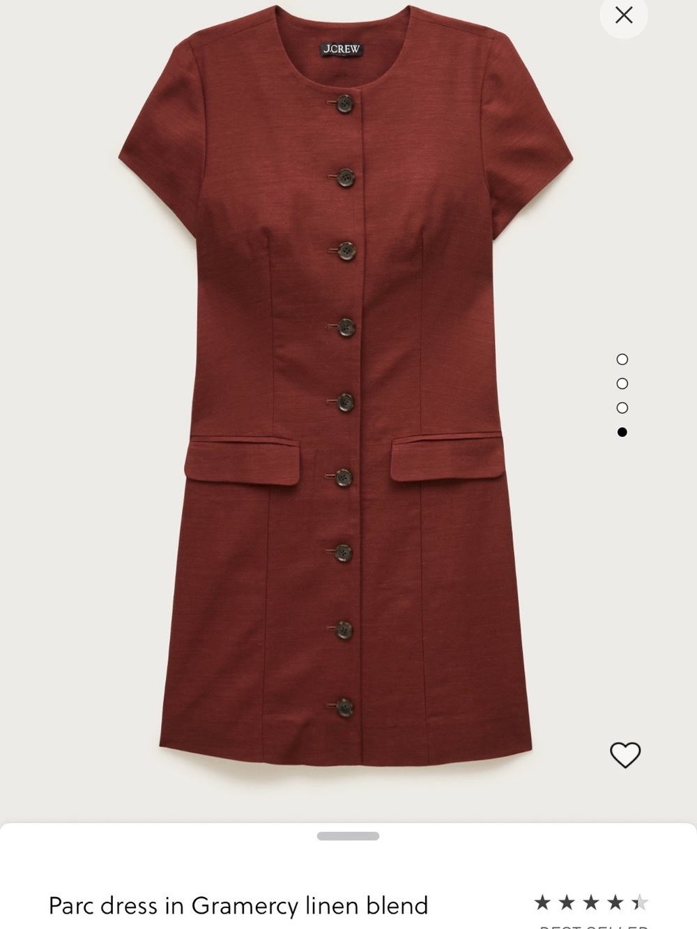 Button-Front Mini Dress - Picture 3 of 3